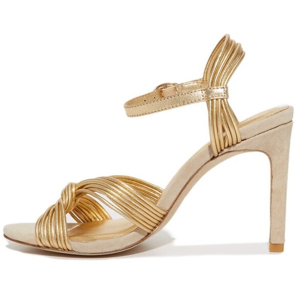 💕JOIE💕 Airlia Metallic Gold Heeled Strappy Sandals 39 NWOT - Picture 4 of 8